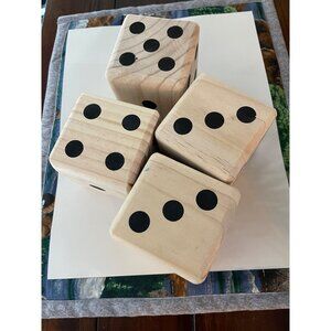 Handmade Wooden Dice Set of Four Theatre Prop